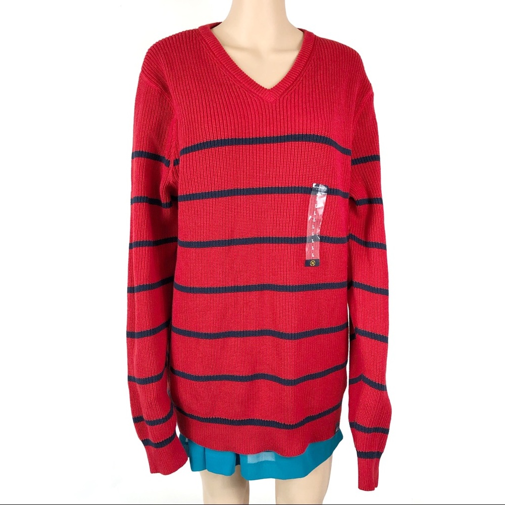 Nautica Jeans Co Large Red stripe sweater (#40)
